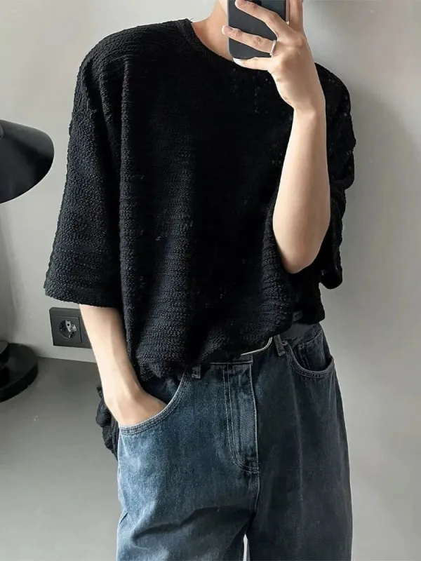 RT No. 18292 TEXTURE HALF SLEEVE SHIRT sold by Real Takai