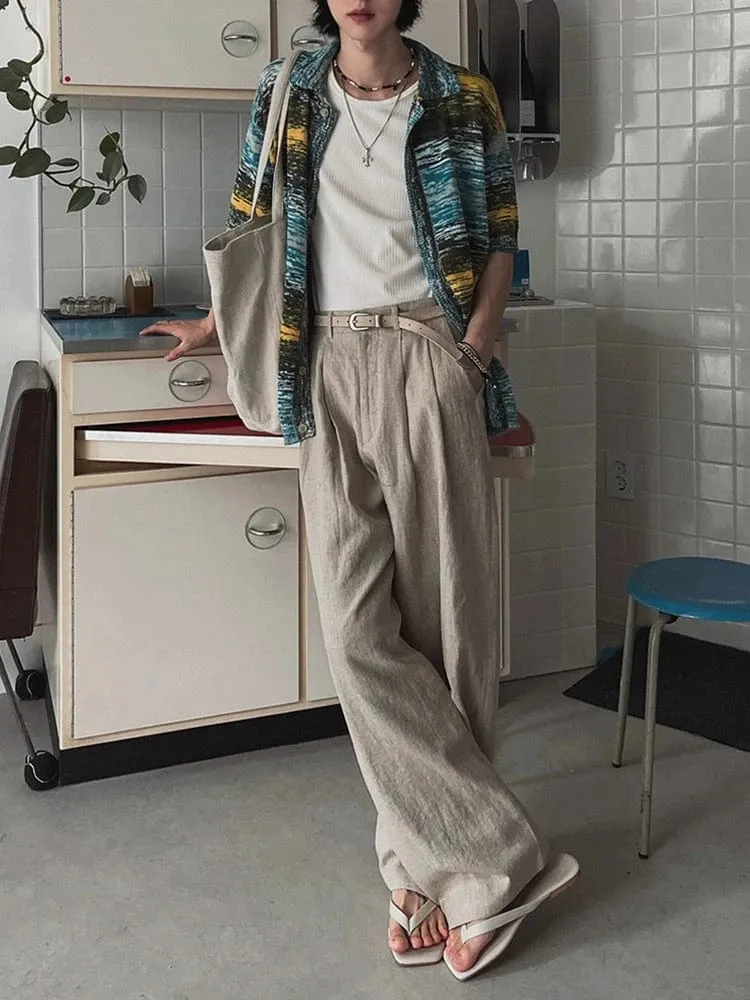 RT No. 18107 PLEATED LINEN STRAIGHT PANTS sold by Real Takai product image thumbnail 2