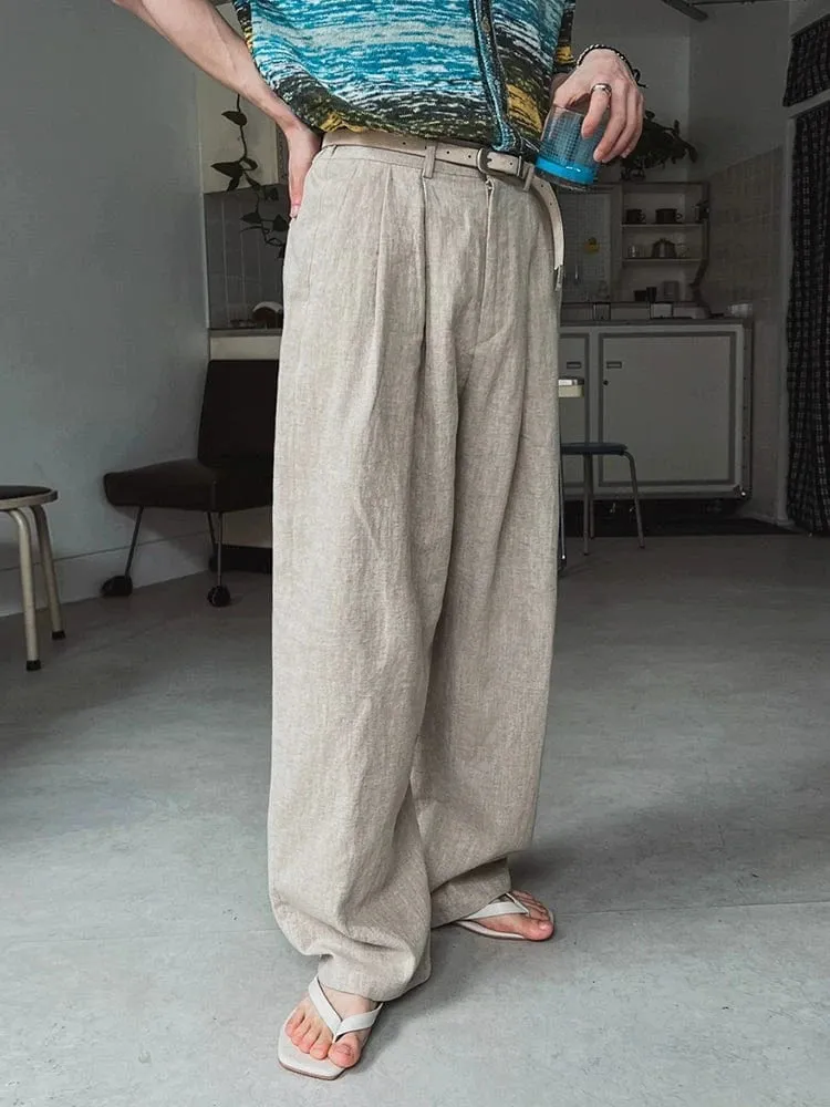 RT No. 18107 PLEATED LINEN STRAIGHT PANTS sold by Real Takai product image thumbnail 3