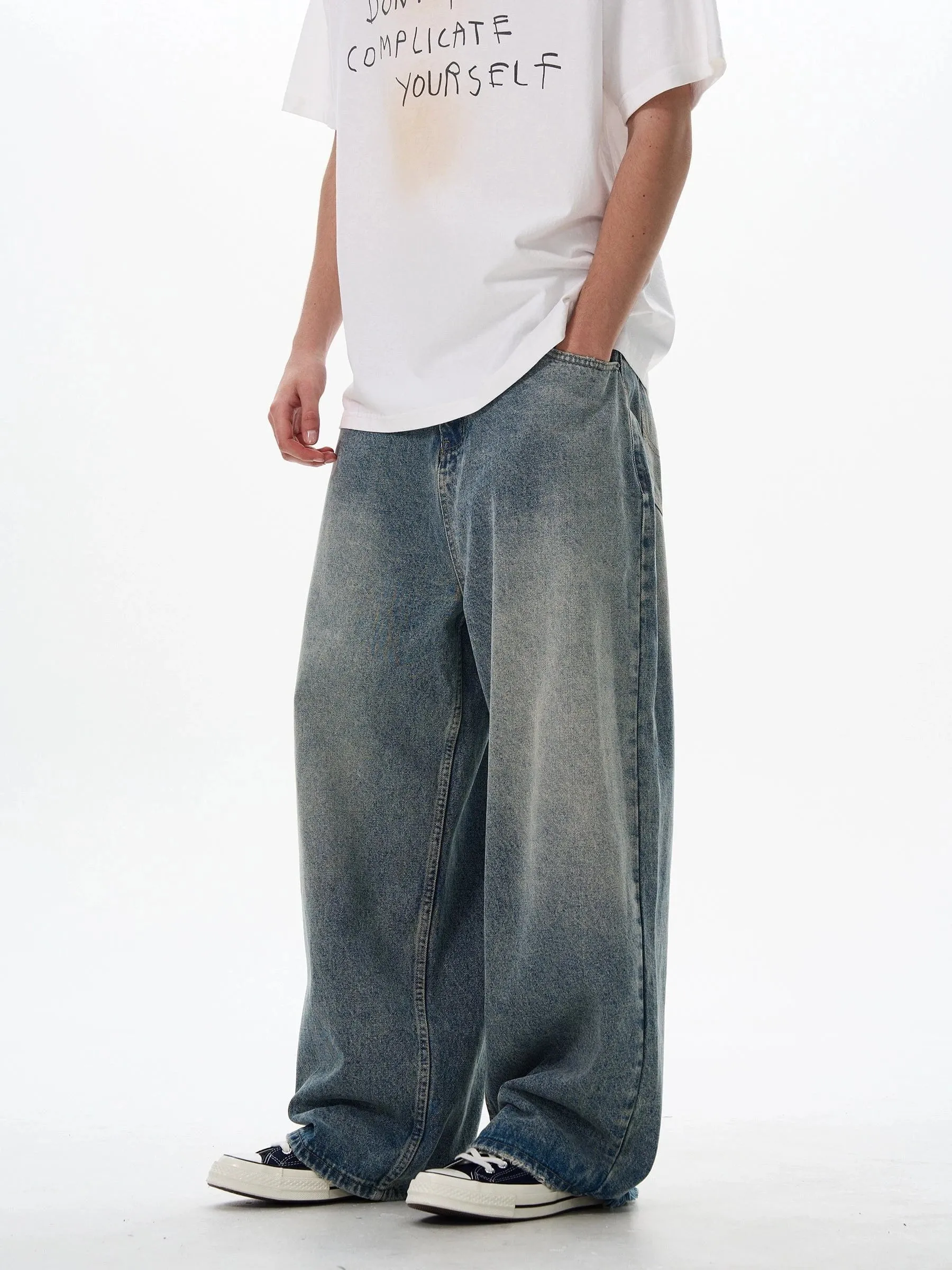 RT No. 18040 BLUE DENIM WIDE STRAIGHT JEANS sold by Real Takai product image thumbnail 2