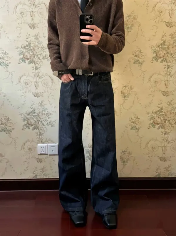 RT No. 18019 DARK BLUE STRAIGHT DENIM JEANS sold by Real Takai