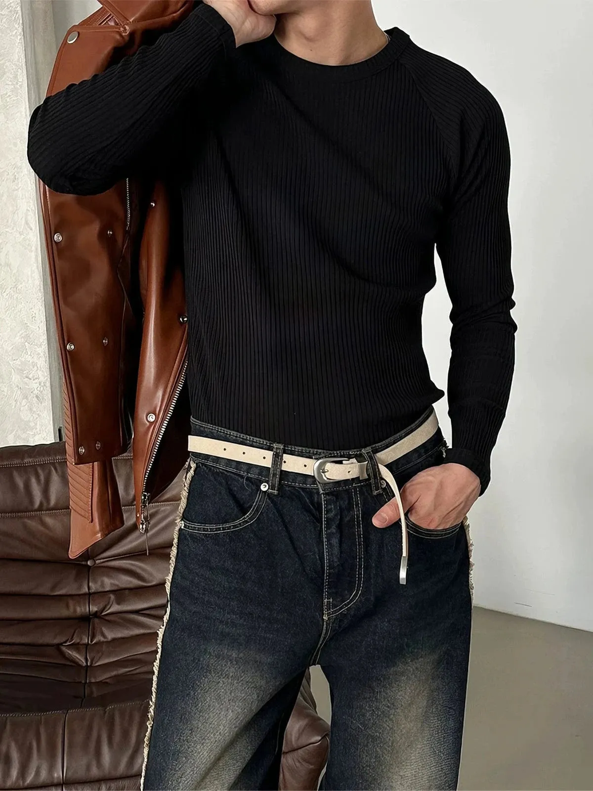 RT No. 13034 BLACK SLIM KNIT LONGSLEEVE sold by Real Takai product image thumbnail 3