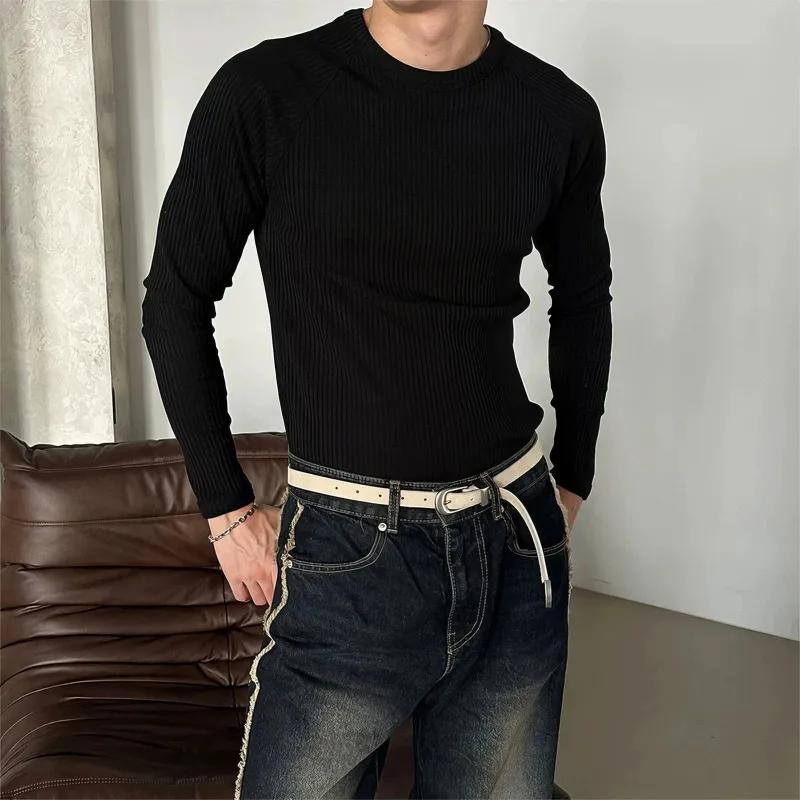RT No. 13034 BLACK SLIM KNIT LONGSLEEVE sold by Real Takai