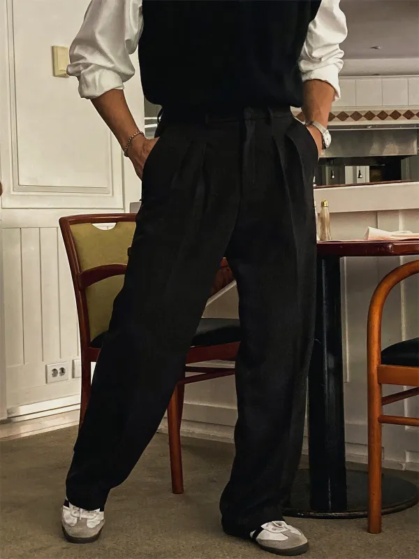 RT No. 12687 PLEATED STRAIGHT CASUAL PANTS sold by Real Takai