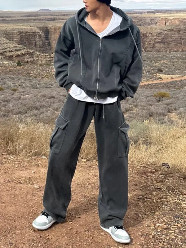 RT No. 12534 ZIP-UP HOODIE & CARGO SWEATPANTS sold by Real Takai