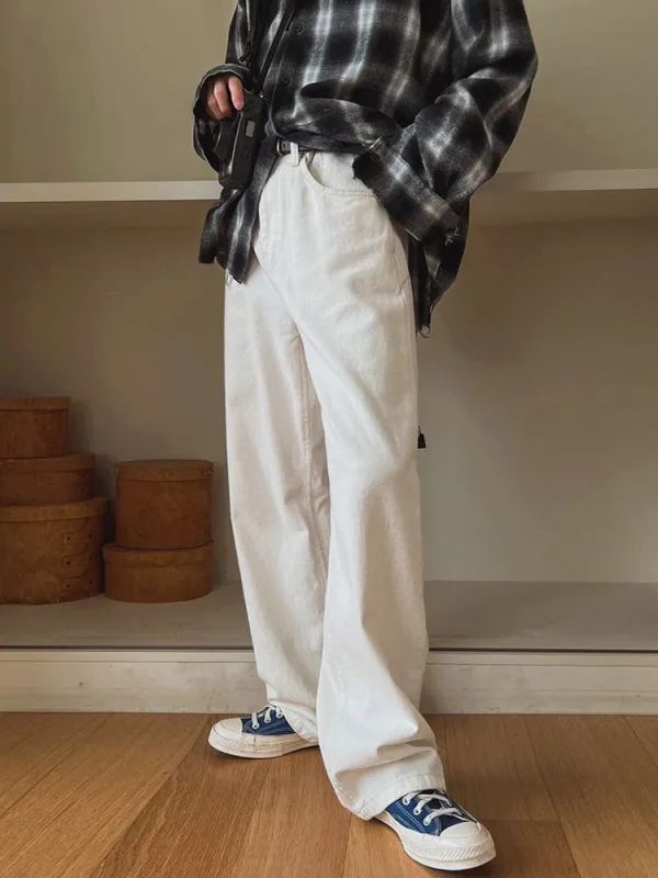 RT No. 12529 CREAM WHITE STRAIGHT JEANS sold by Real Takai