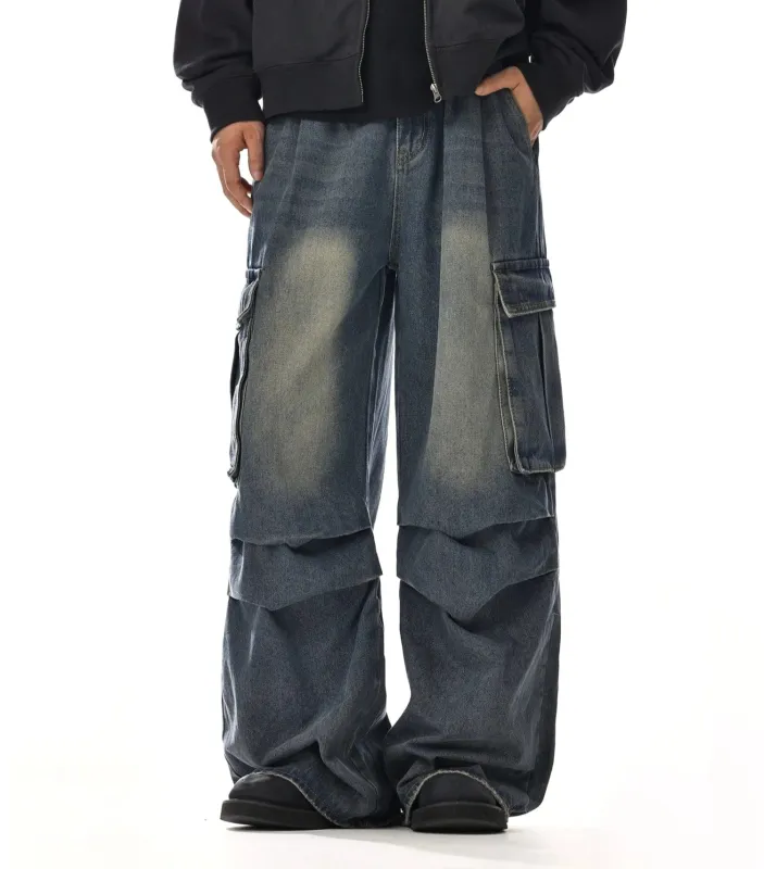 RT No. 12049 BLUE BAGGY STRAIGHT DENIM JEANS sold by Real Takai