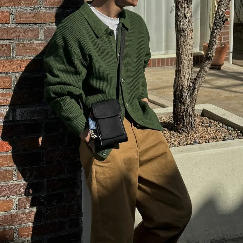 RT No. 11524 GREEN KNIT BUTTON-UP SWEATER sold by Real Takai