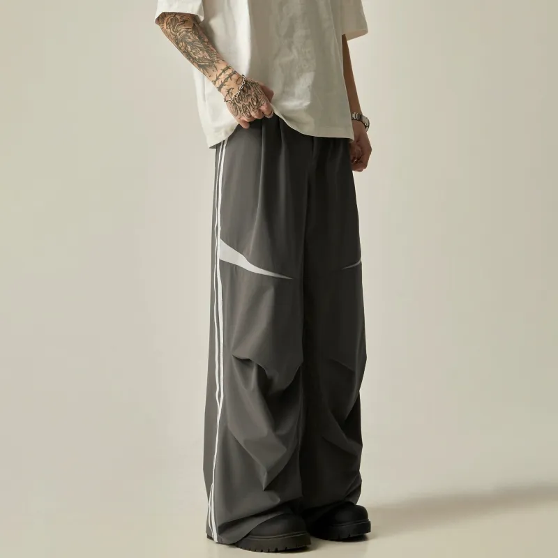 RT No. 11650 STRIPED PARACHUTE SPORT STRAIGHT PANTS sold by Real Takai