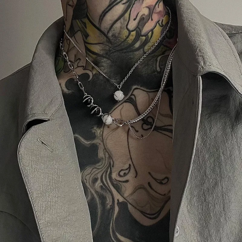 GHOST MULTI LAYER CHAIN NECKLACE made by Real Takai