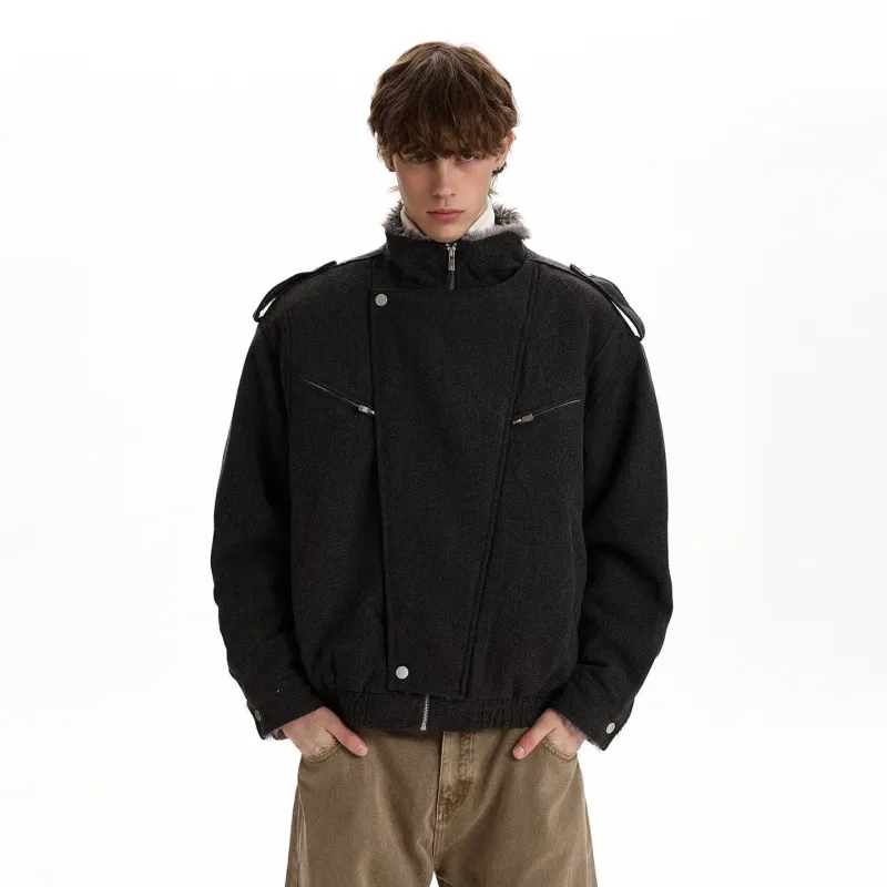 RT No. 58023 WOOLEN TRENCH FUR COLLAR JACKET sold by Real Takai