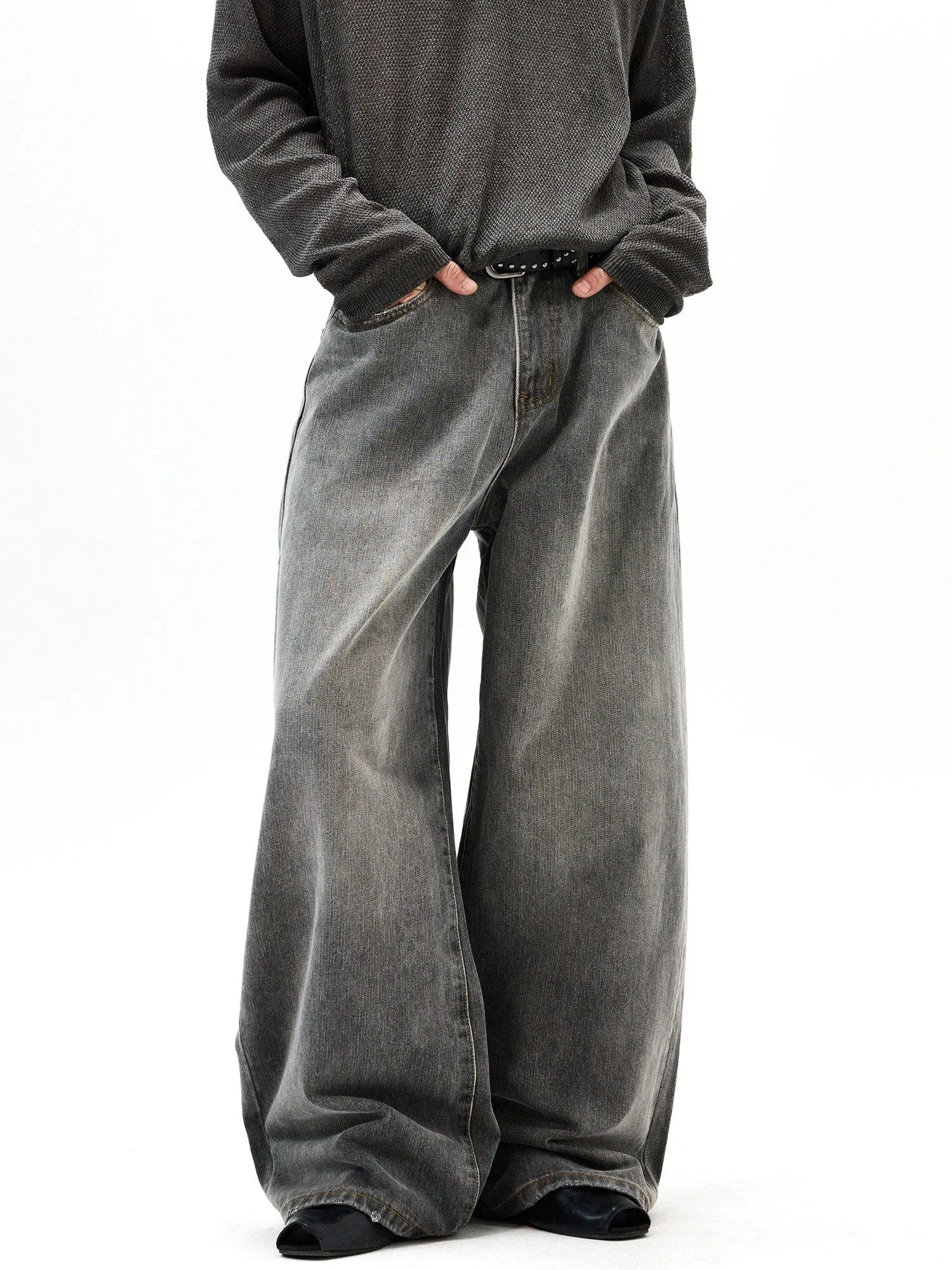 RT No. 55122 WASHED WIDE BAGGY JEANS sold by Real Takai