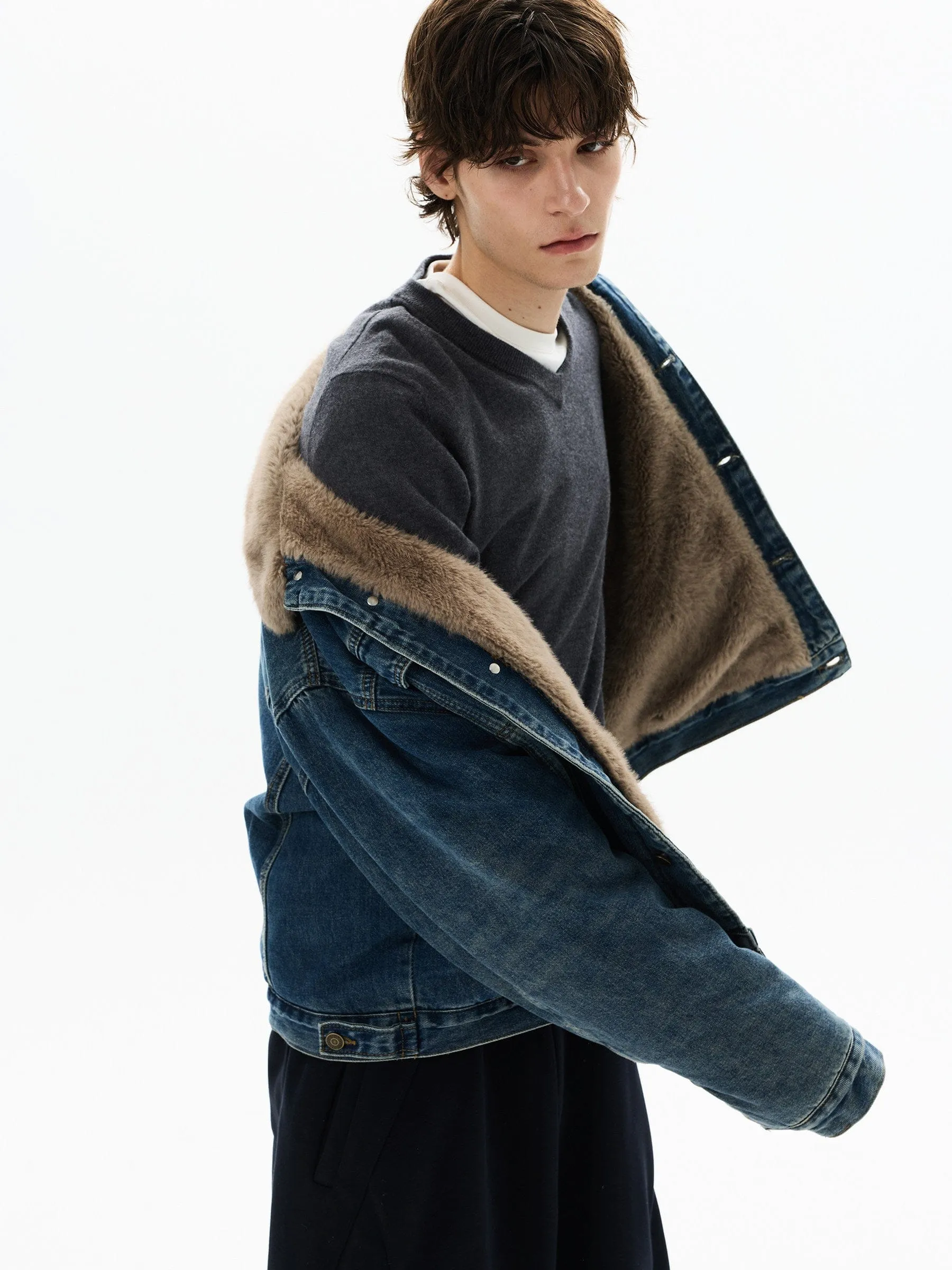 RT No. 50409 FUR COLLAR DENIM JACKET sold by Real Takai product image thumbnail 5