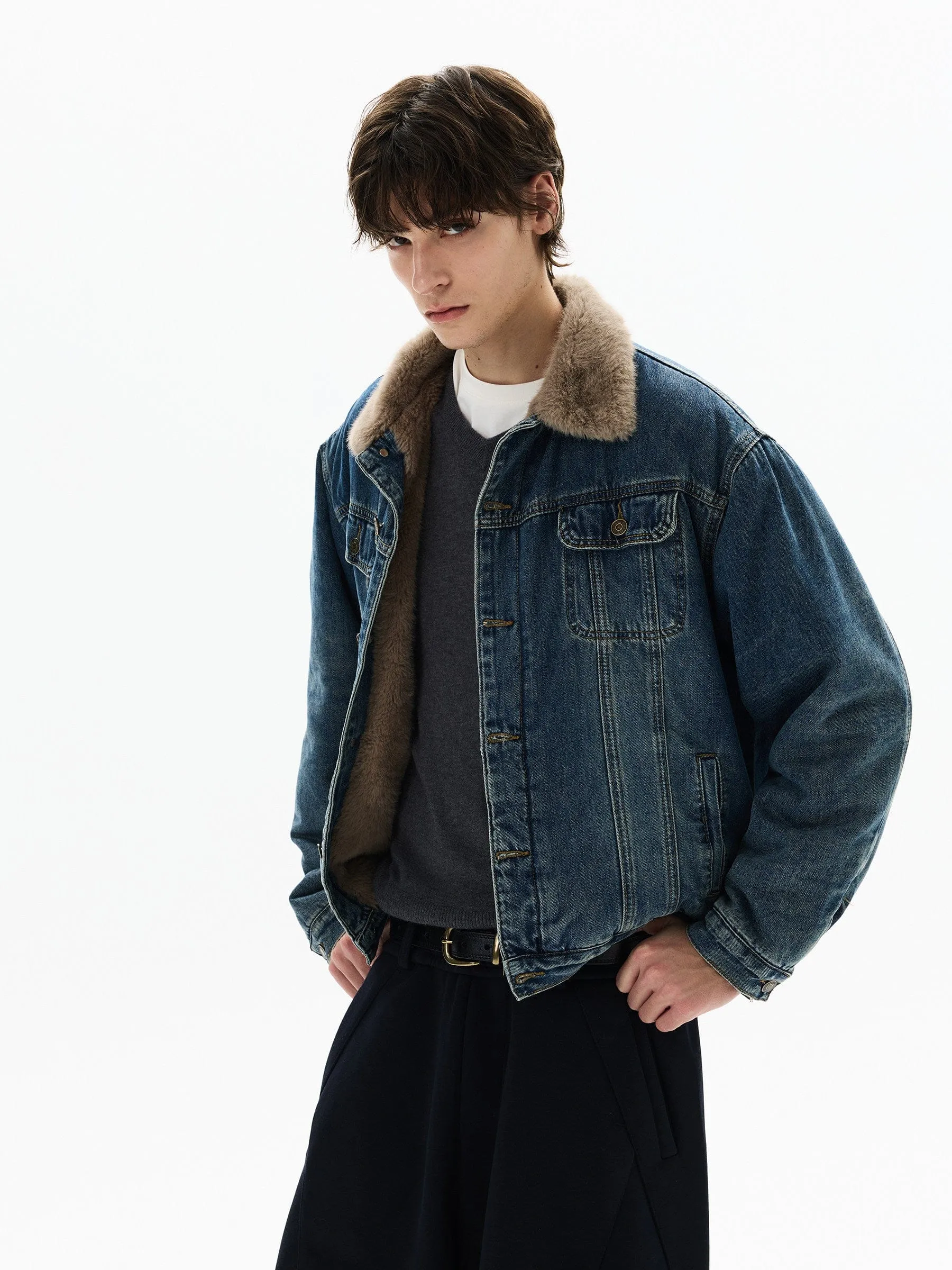 RT No. 50409 FUR COLLAR DENIM JACKET sold by Real Takai product image thumbnail 2