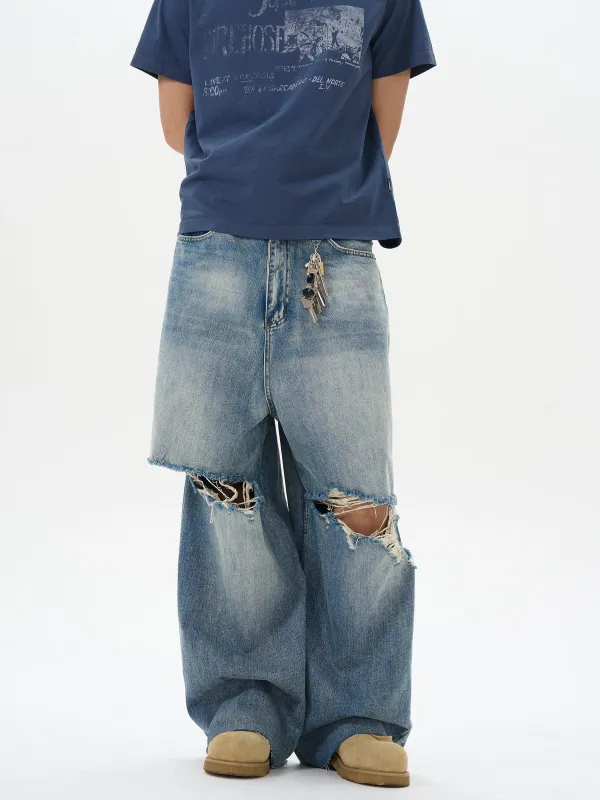RT No. 12292 RIPPED DISTRESSED DENIM JEANS sold by Real Takai