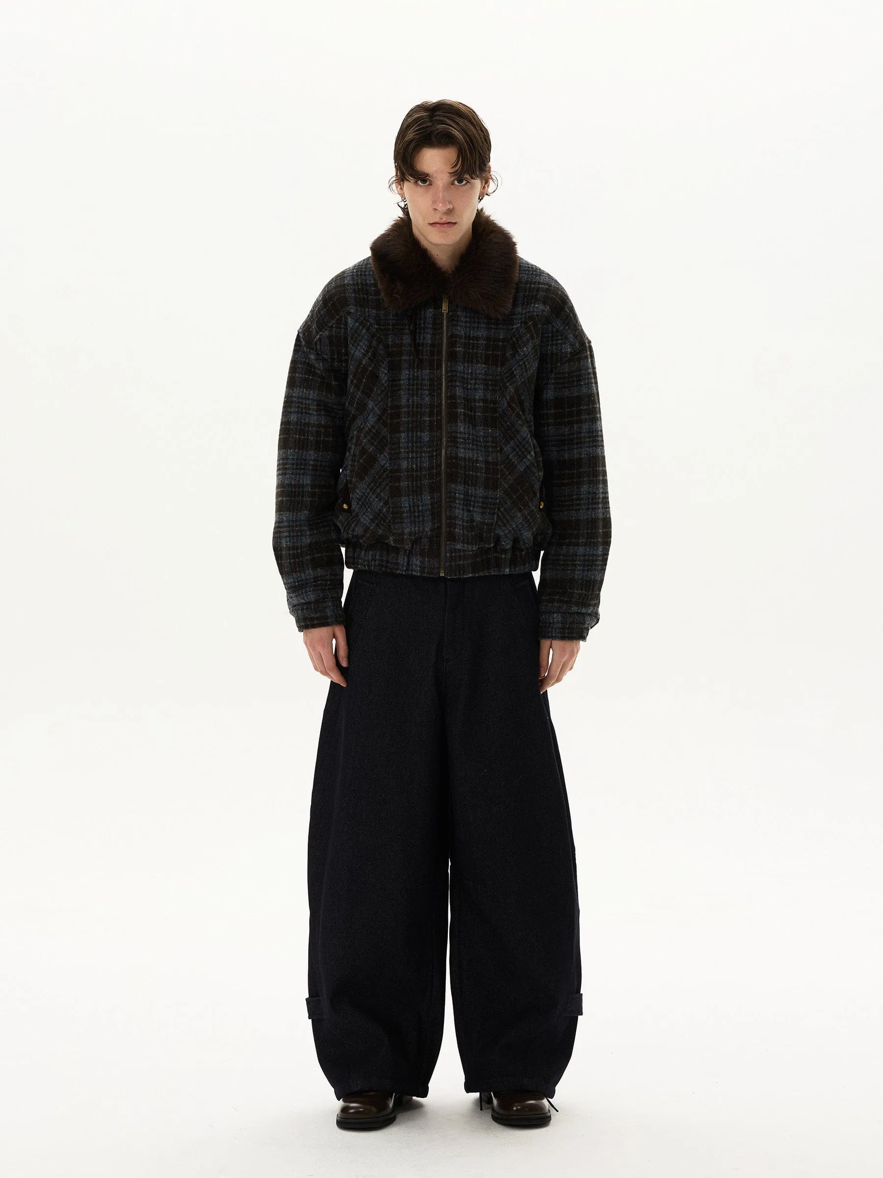 RT No. 59012 WOOLEN PLAID FUR COLLAR JACKET sold by Real Takai product image thumbnail 4