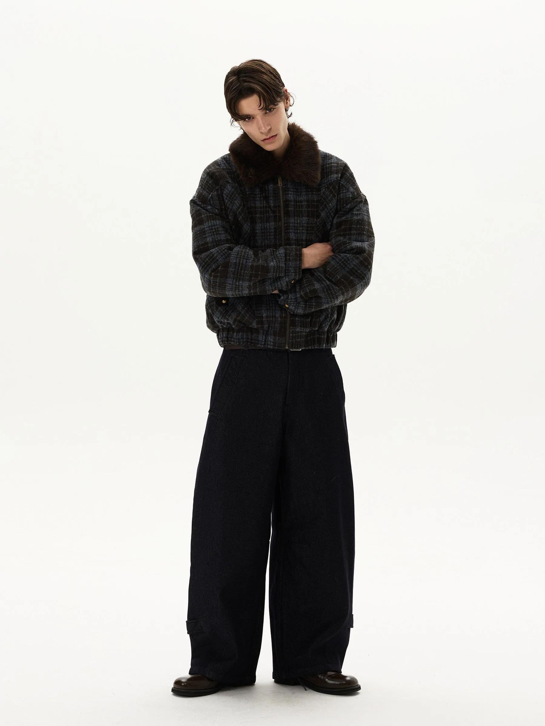 RT No. 59012 WOOLEN PLAID FUR COLLAR JACKET sold by Real Takai product image thumbnail 5