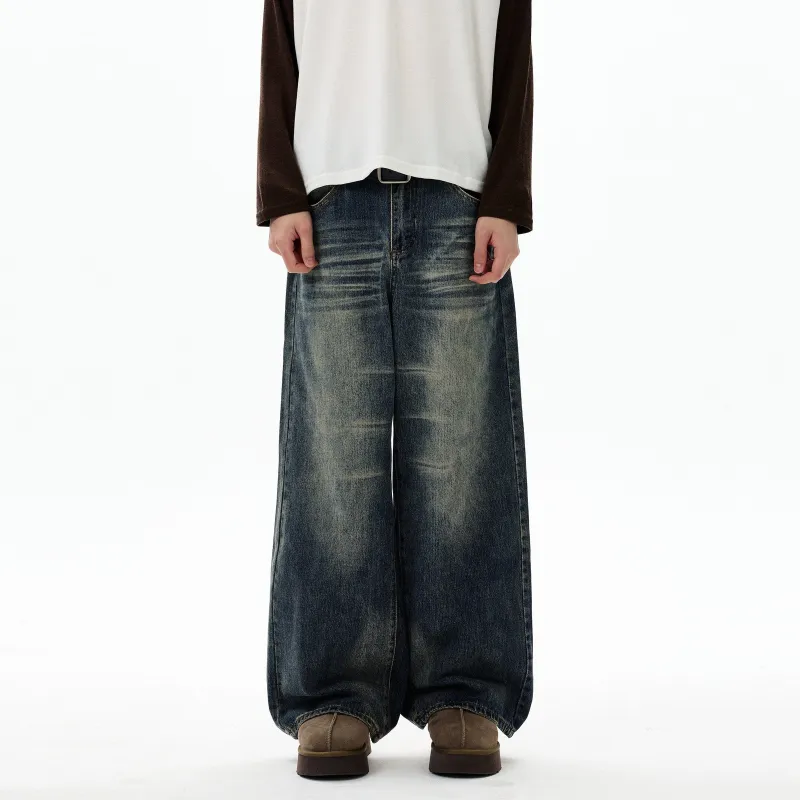 RT No. 59000 WASHED BAGGY STRAIGHT JEANS sold by Real Takai