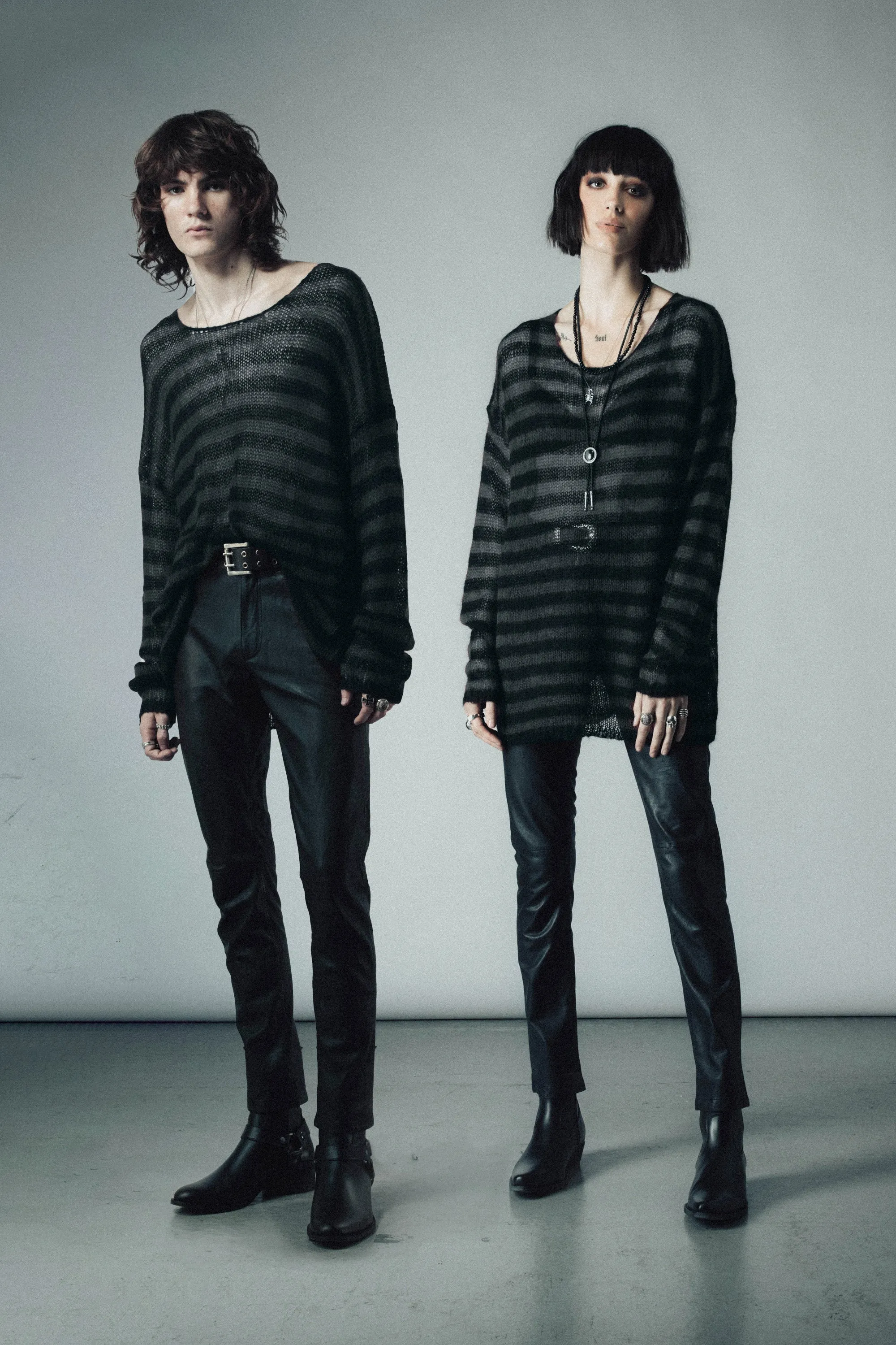 OVERSIZED CLASSIC STRIPE NAVARRO JUMPER - BLACK & GUN METAL GREY sold by Other UK product image thumbnail 2