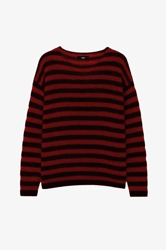 OVERSIZED CLASSIC STRIPE NAVARRO JUMPER - BLACK & OXBLOOD sold by Other UK