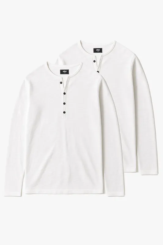 Damon Long Sleeve Henley T-Shirt Bundle - Bone sold by Other UK