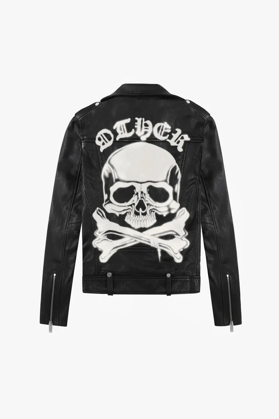 The Deuce Biker Jacket - Printed Skull & Crossbones Vintage Black sold by Other UK
