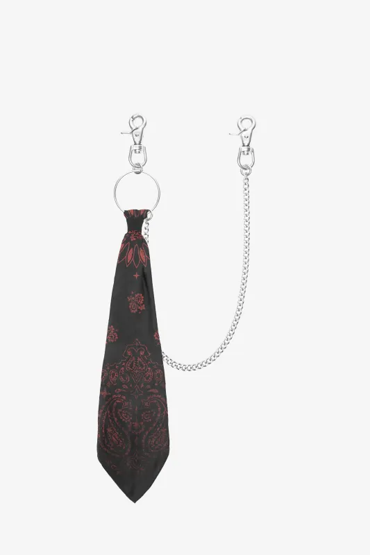 The Vintage Paisley Silk Bandana Chain - Vintage Black & Red made by Other UK