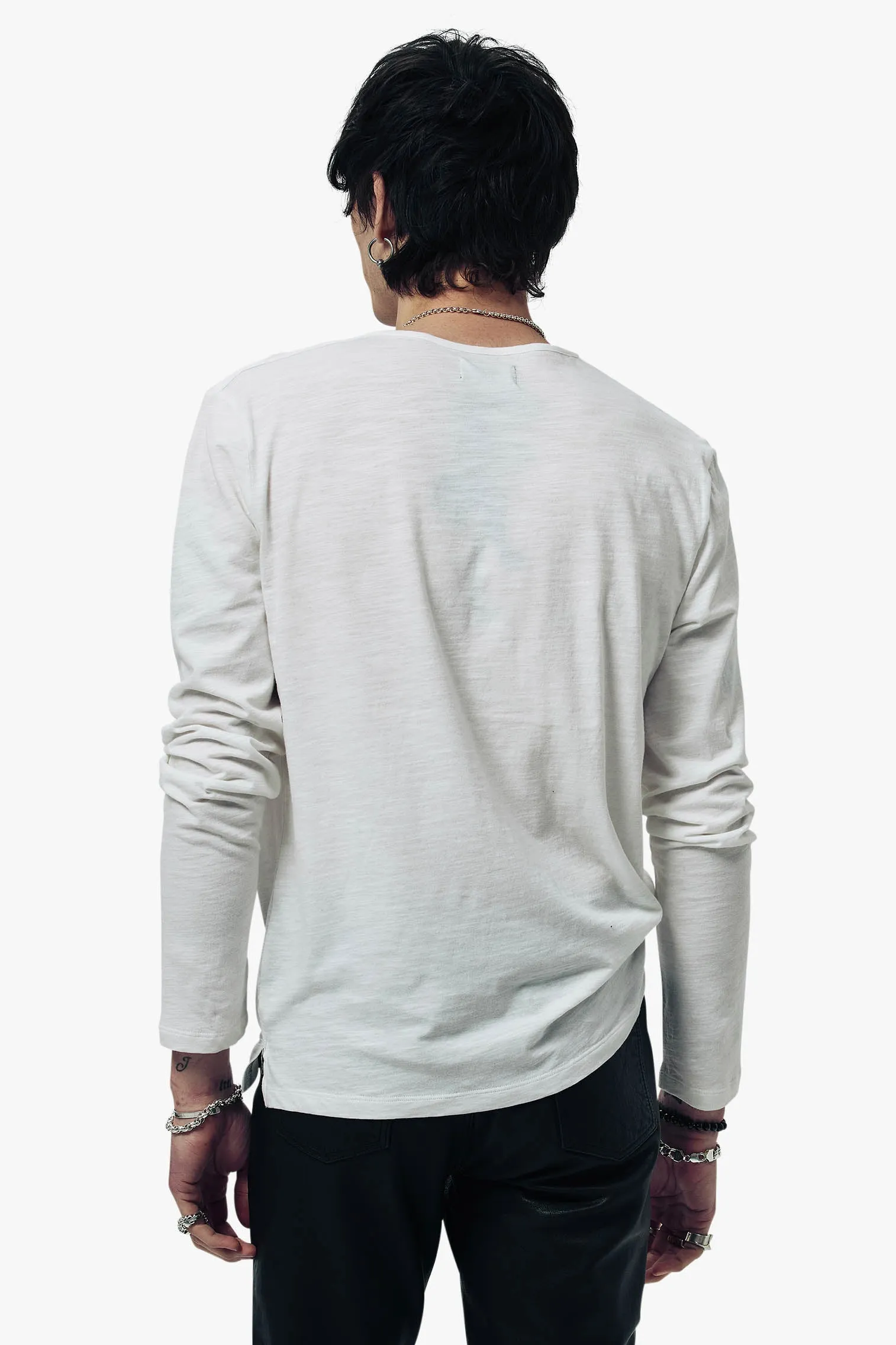 Damon Long Sleeve Henley T-Shirt - Bone sold by Other UK product image thumbnail 5