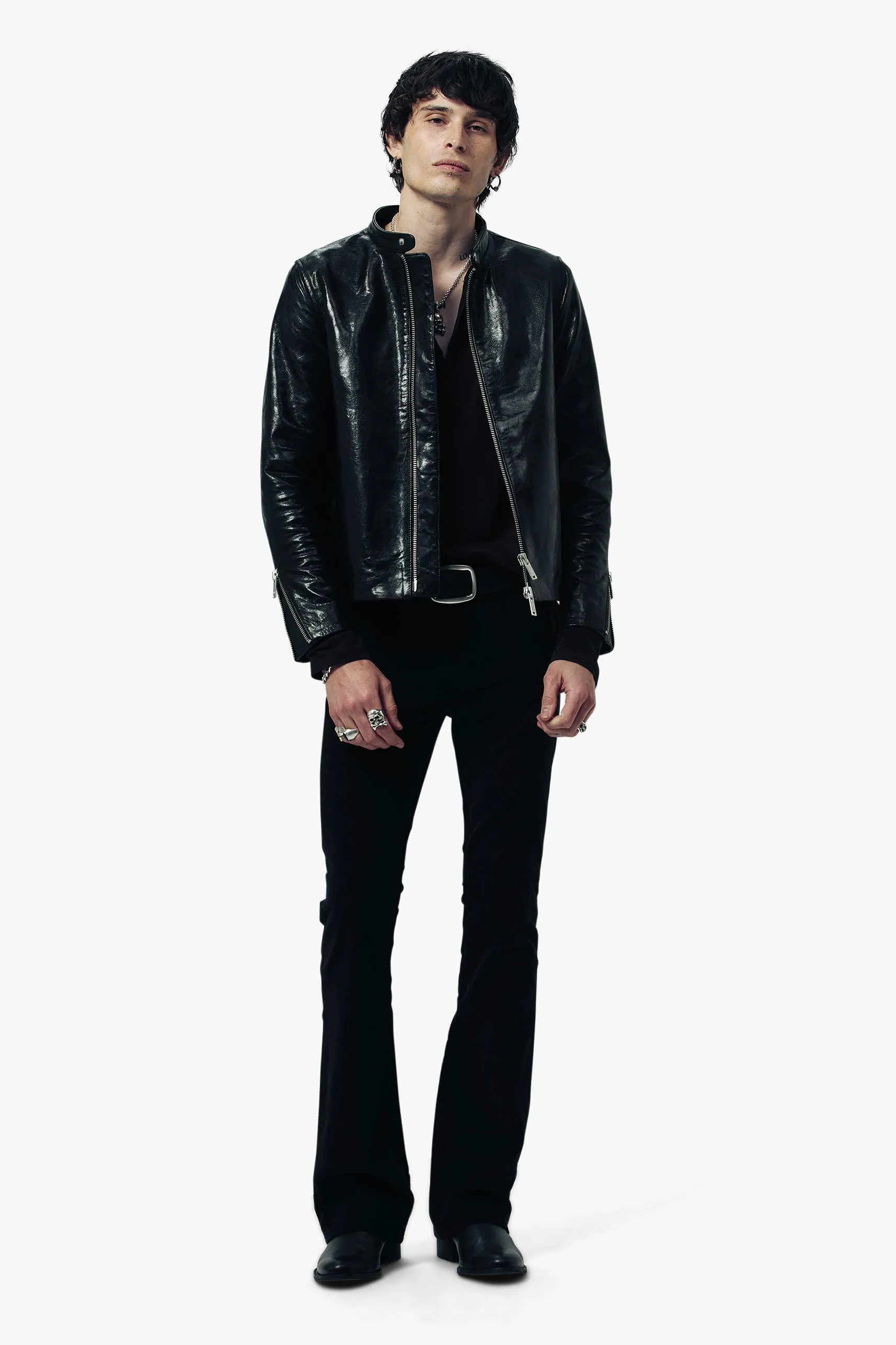 O74HG Kagan Leather Jacket - Gloss Black sold by Other UK product image thumbnail 2