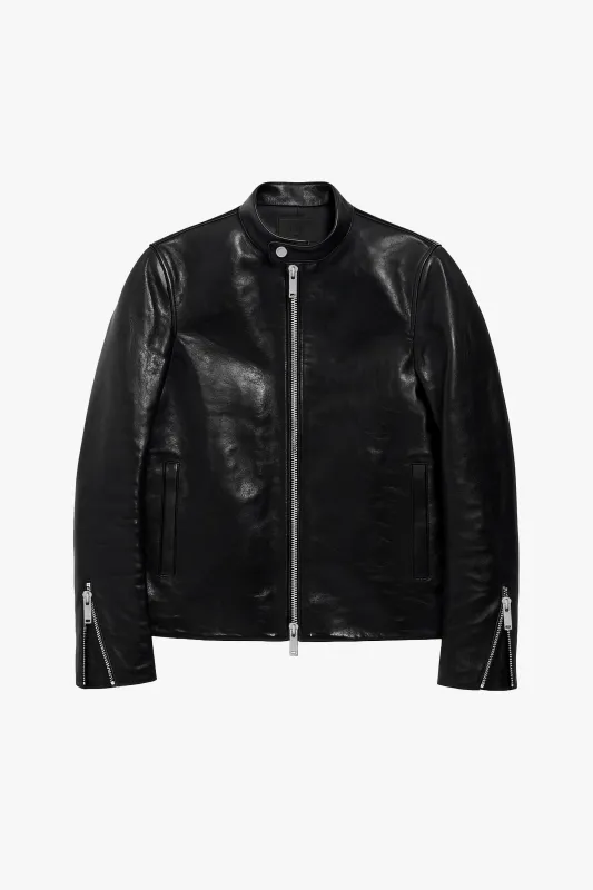 O74HG Kagan Leather Jacket - Gloss Black sold by Other UK