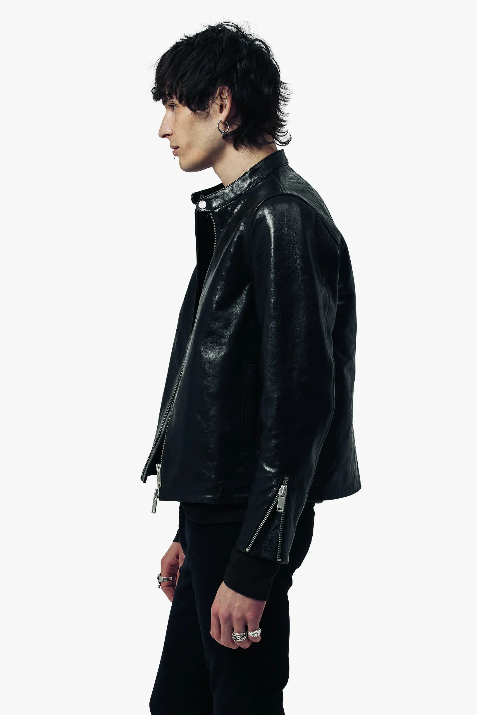 O74HG Kagan Leather Jacket - Gloss Black sold by Other UK product image thumbnail 4