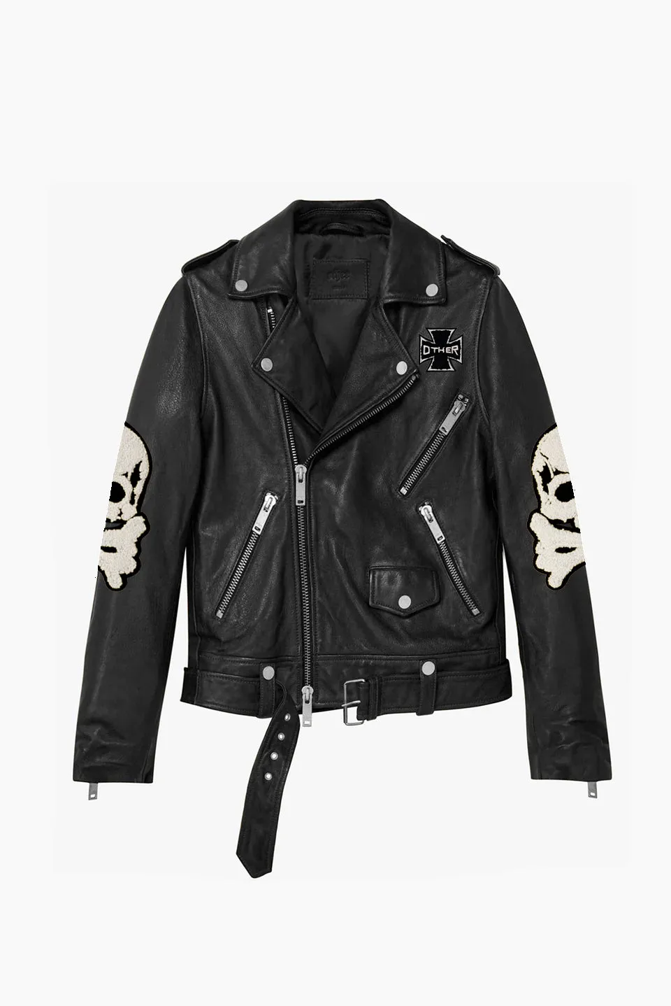 The Deuce Biker Jacket - Skull & Crossbones Patch Vintage Black sold by Other UK