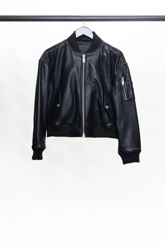Relaxed Leather Bomber Jacket sold by Other UK