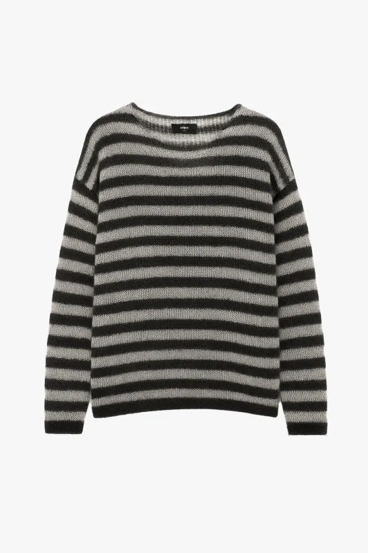 OVERSIZED CLASSIC STRIPE NAVARRO JUMPER - BLACK & DIRTY WHITE - WOMENS made by Other UK