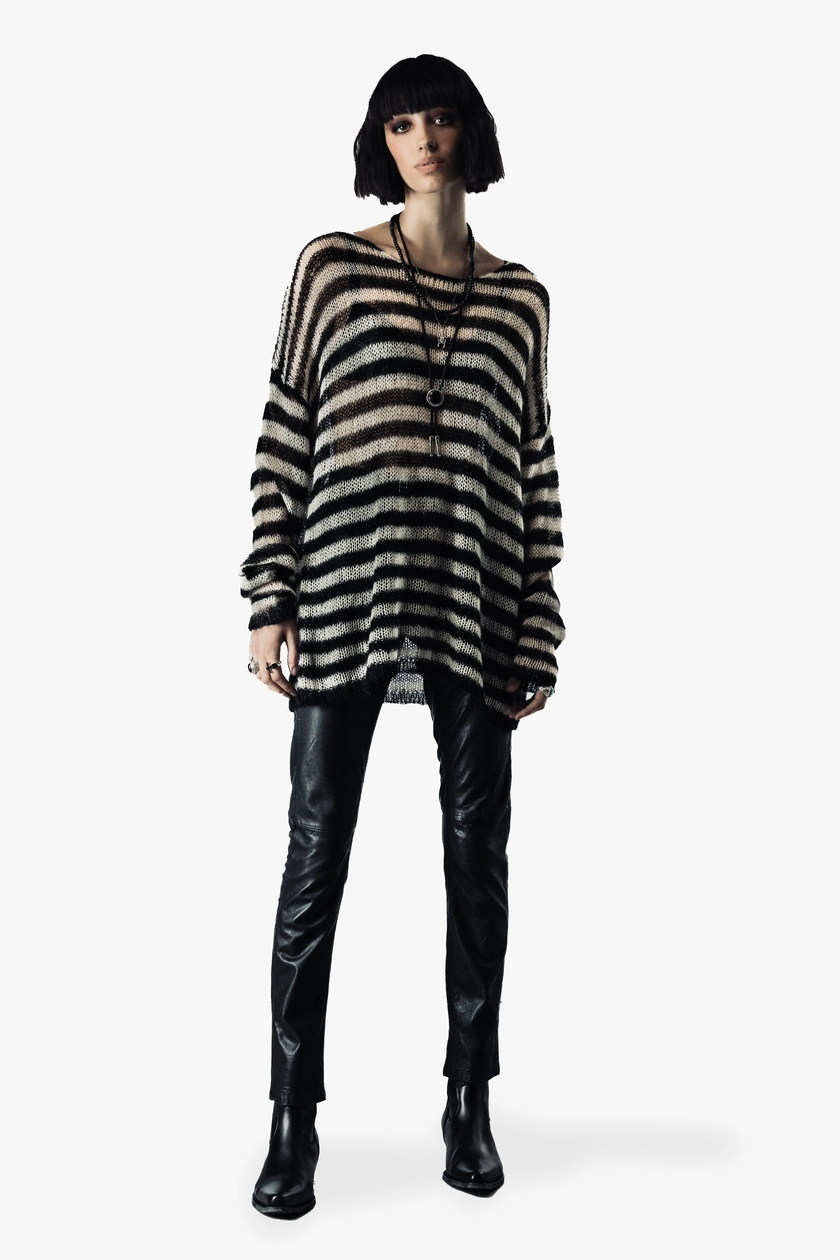 OVERSIZED CLASSIC STRIPE NAVARRO JUMPER - BLACK & DIRTY WHITE - WOMENS sold by Other UK product image thumbnail 2