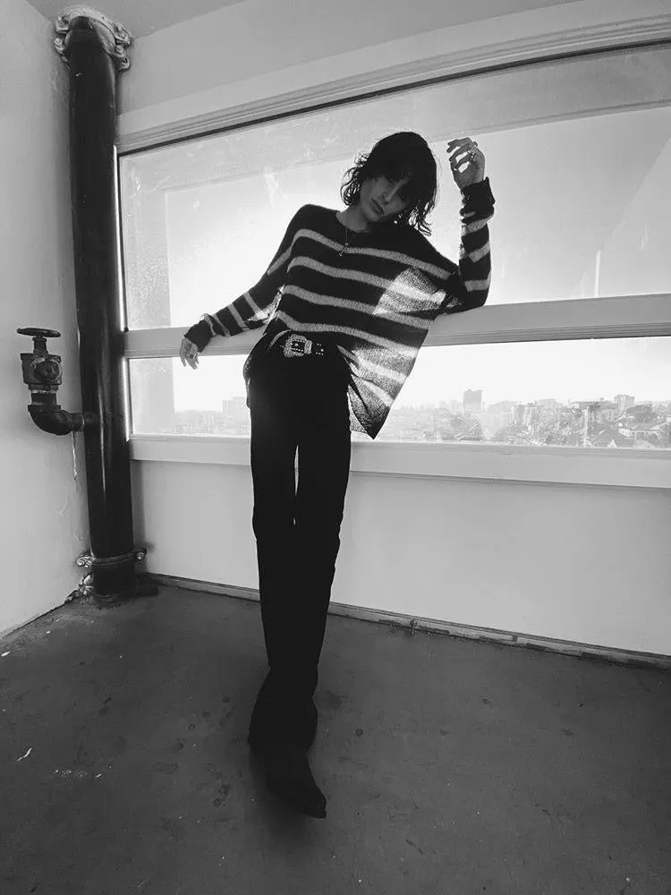 OVERSIZED BAND STRIPE NAVARRO JUMPER - BLACK & BONE - WOMENS sold by Other UK product image thumbnail 4