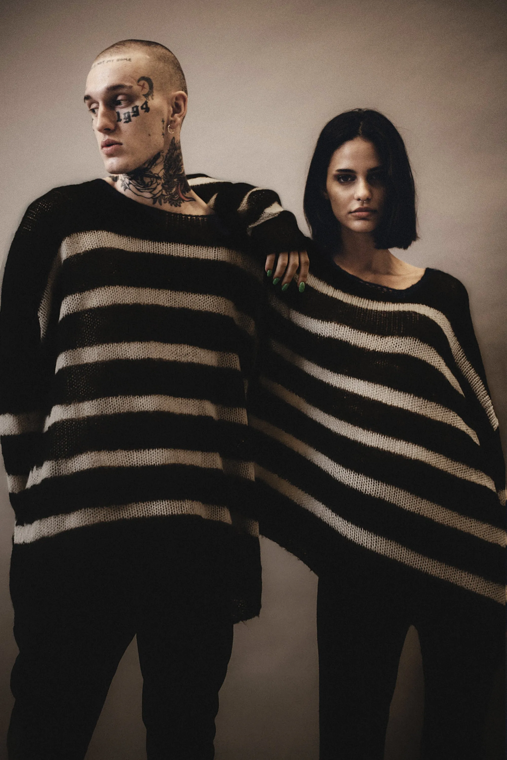 OVERSIZED BAND STRIPE NAVARRO JUMPER - BLACK & BONE - WOMENS sold by Other UK product image thumbnail 2