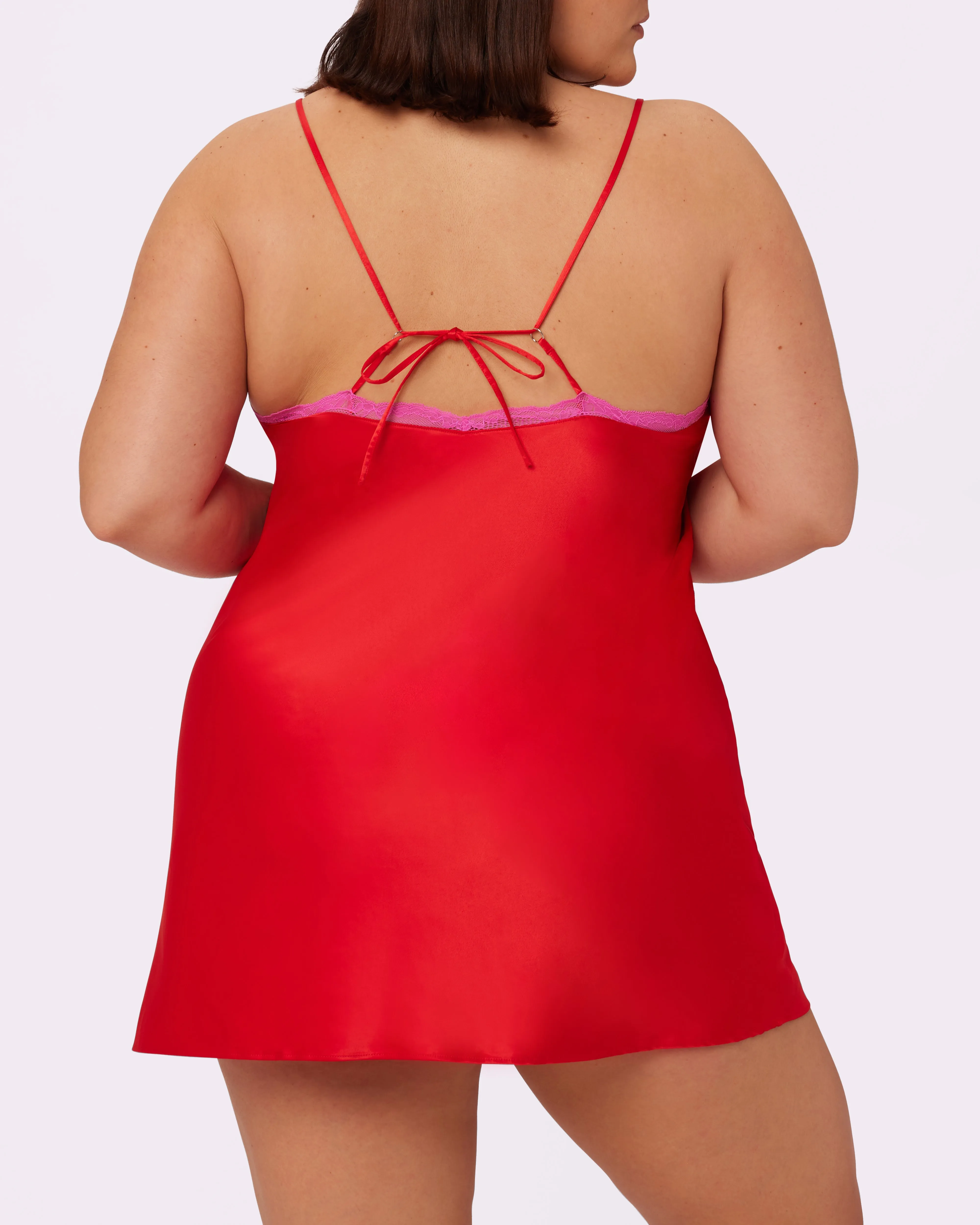 Luxe Lace Slip Dress | Luxe Satin | Archive ( Red Rose) sold by Parade product image thumbnail 5