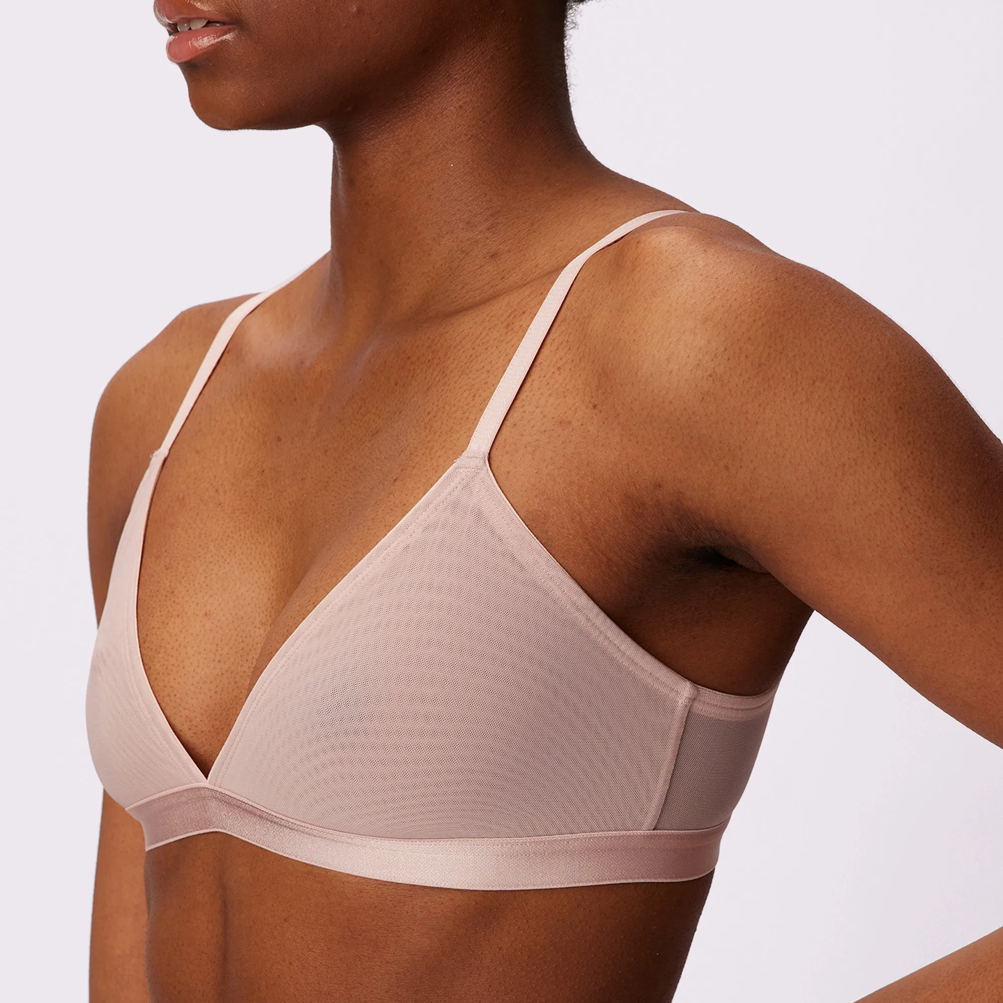 Triangle Bralette | Silky Mesh | Archive (Seashell) sold by Parade product image thumbnail 3
