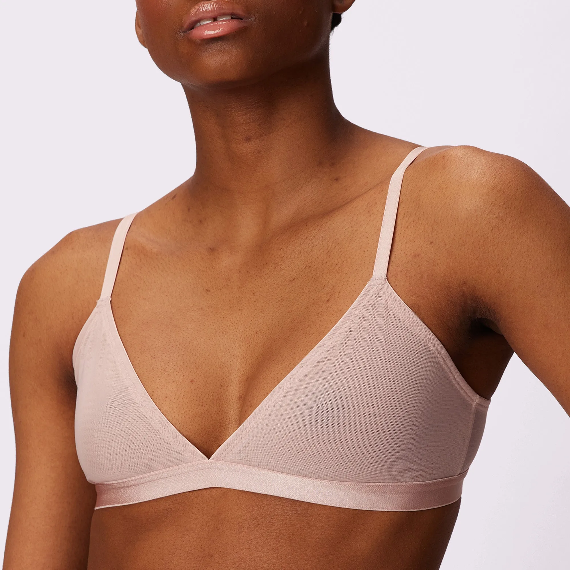 Triangle Bralette | Silky Mesh | Archive (Seashell) sold by Parade