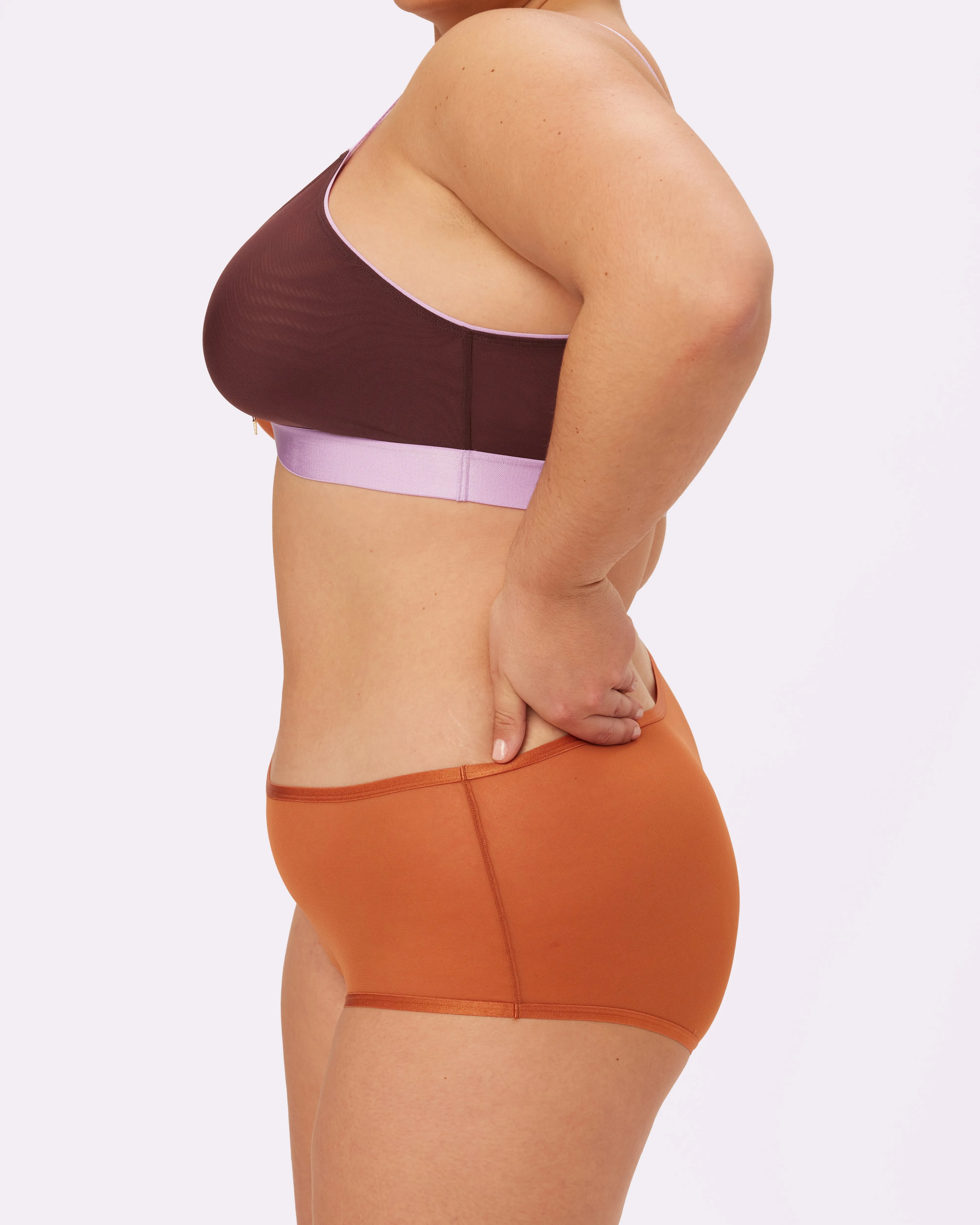 High Rise Boyshort | Silky Mesh | Archive (Butterscotch) sold by Parade product image thumbnail 3