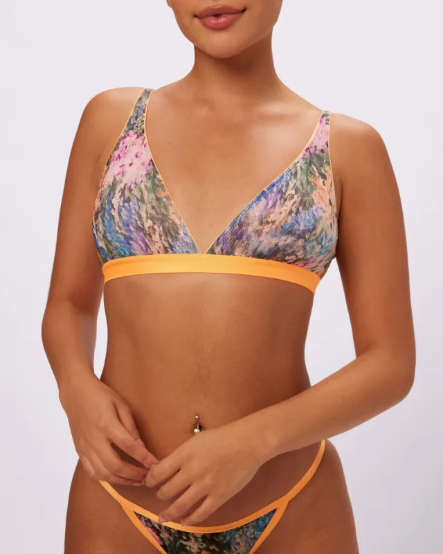 Plunge Bralette | Silky Mesh | Archive (Watercolor) sold by Parade