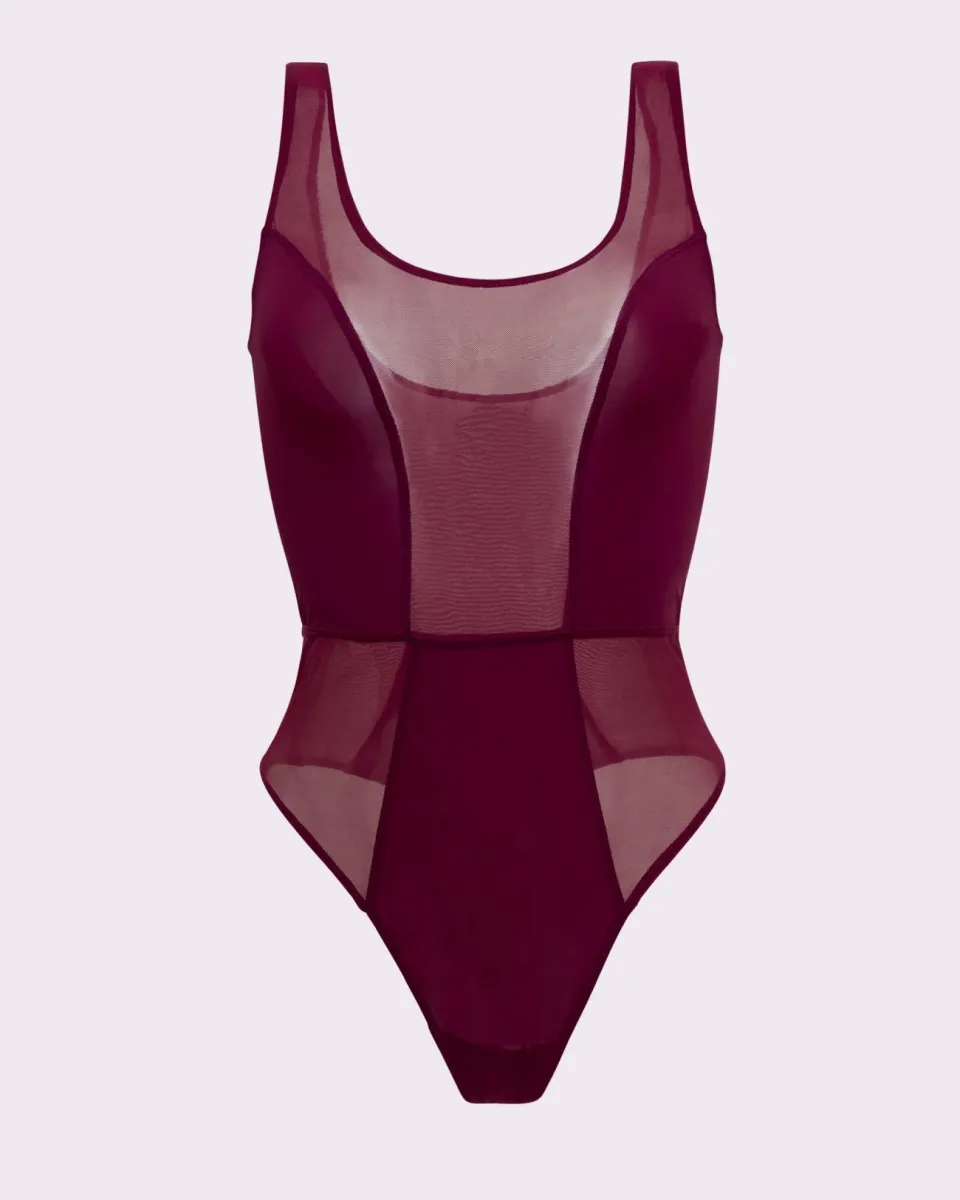 24SS】FETICO フェティコ / MESH KNIT SHAPED-NECK BODYSUIT