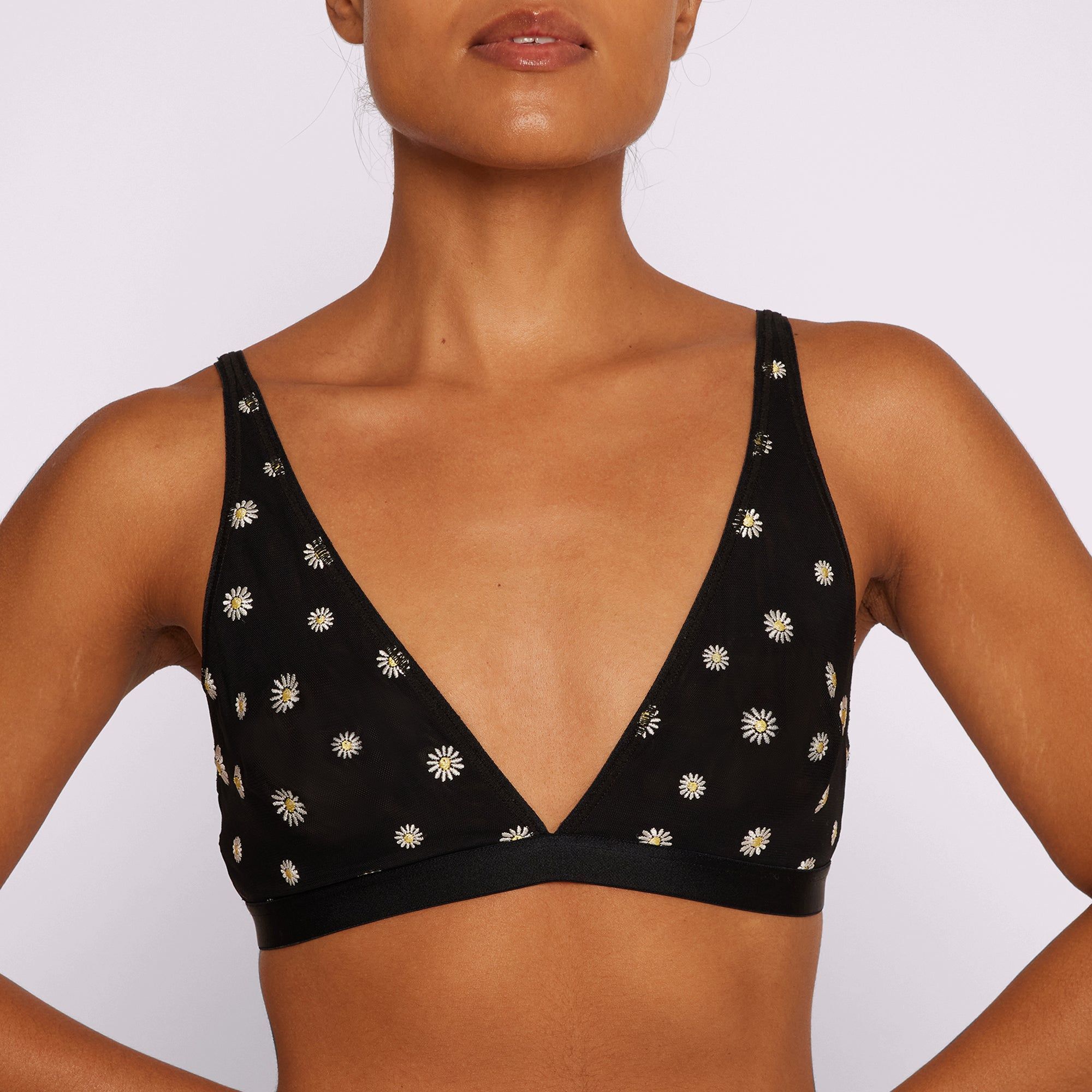 XL Plunge Bralette | Silky Mesh | Archive (Daisy Chain) sold by Parade