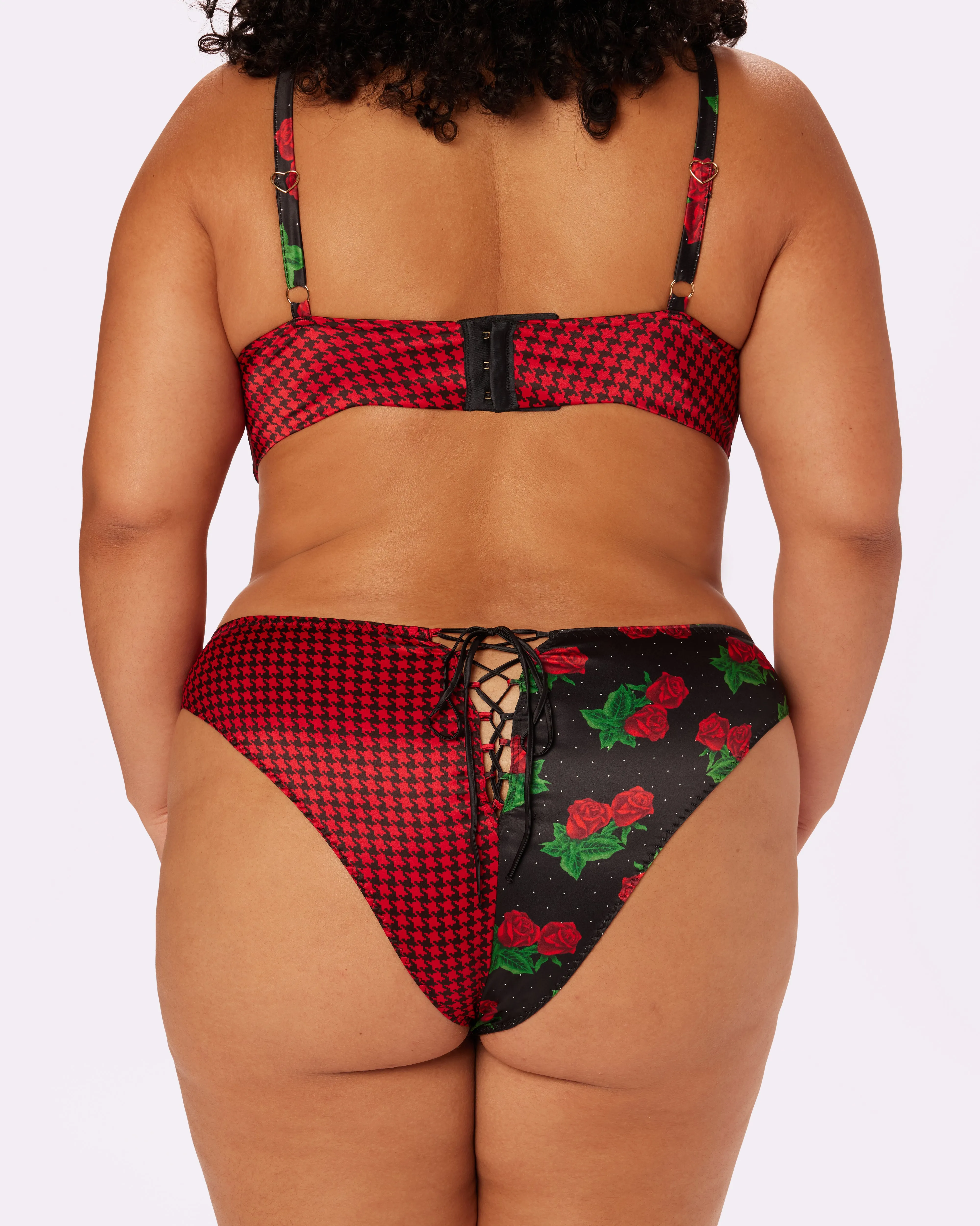 Satin Lace-up Cheeky | Glow Satin | Archive (Check Mate) sold by Parade product image thumbnail 4