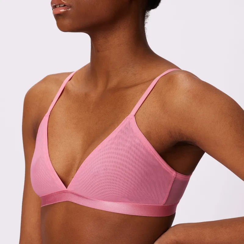 Triangle Bralette | Silky Mesh (Bubble Gum) sold by Parade