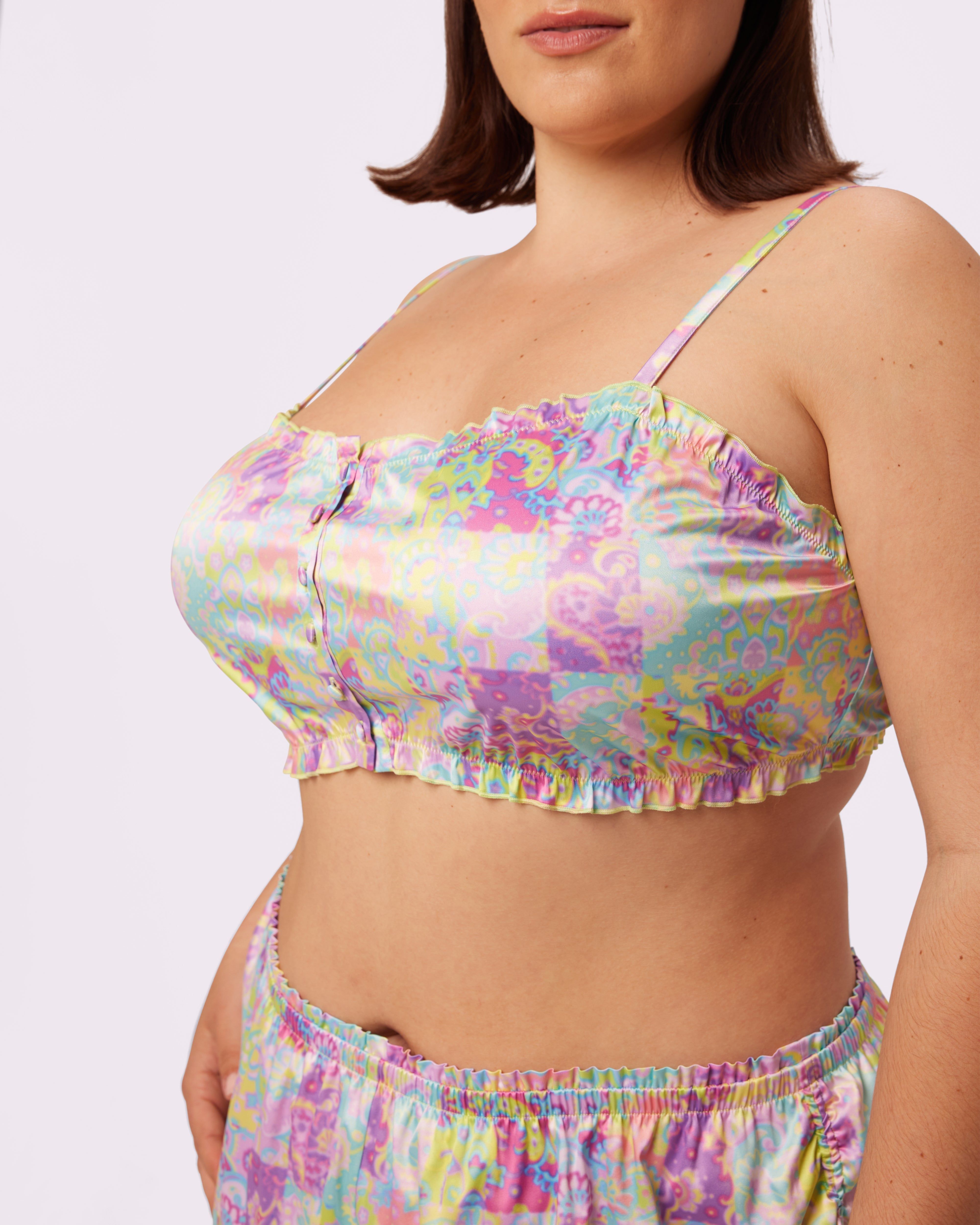 L Luxe Button-Up Crop | Luxe Satin | Archive (Versailles) sold by Parade product image thumbnail 4