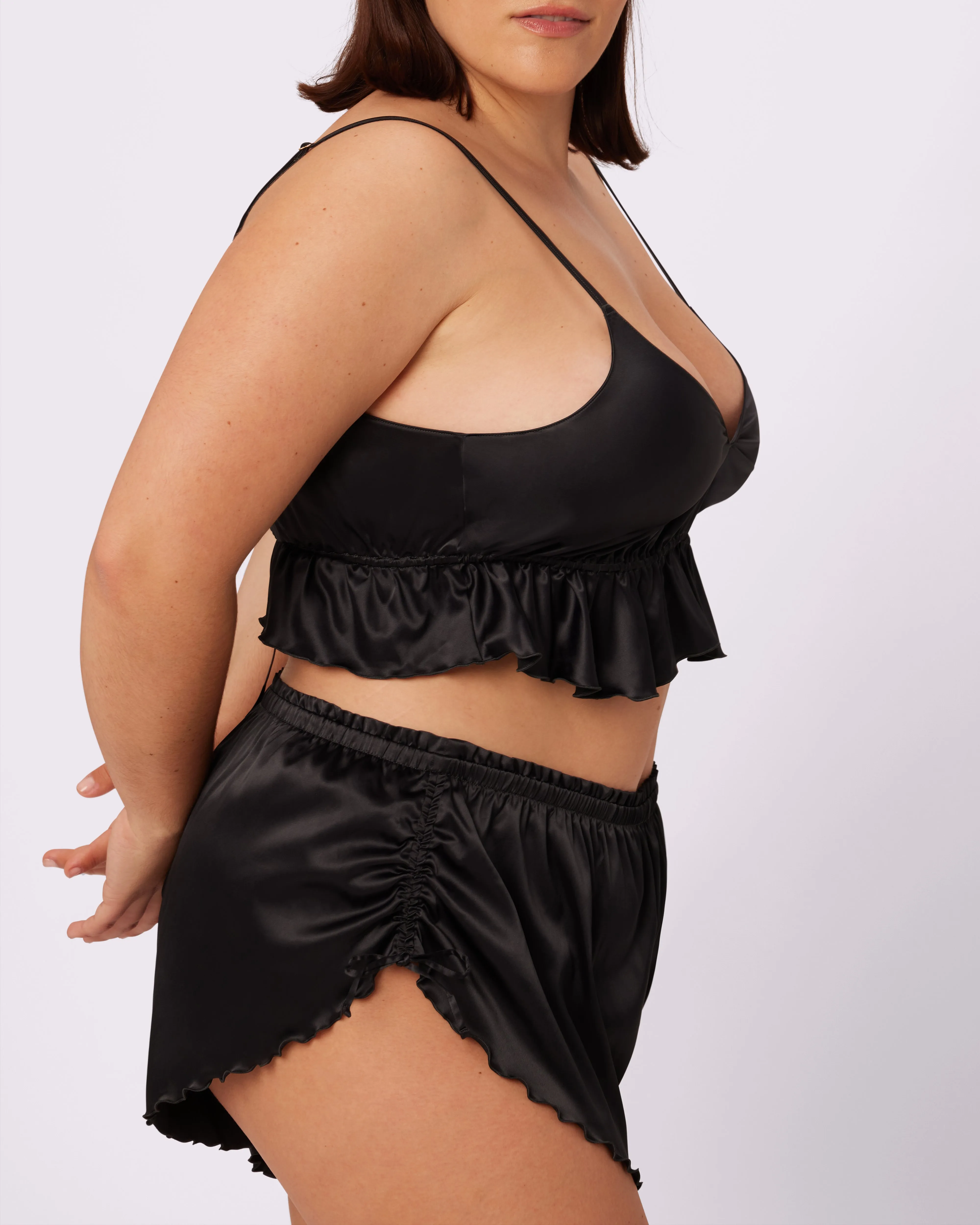 Luxe Tie-Back Flutter Crop | Luxe Satin (Eightball) sold by Parade product image thumbnail 3