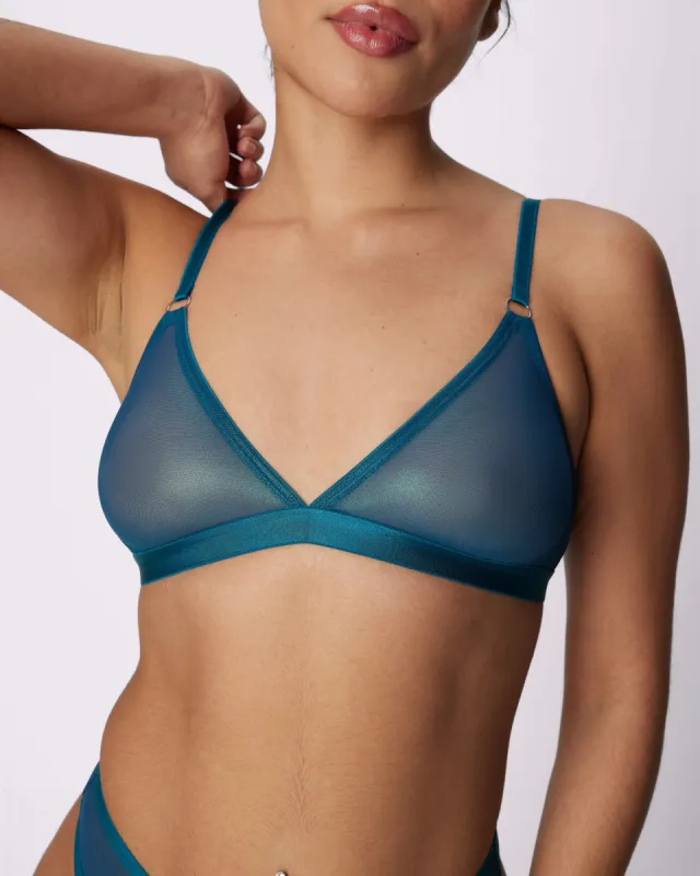 Triangle Bralette Hardware | Silky Mesh | Archive (Mermaid) sold by Parade