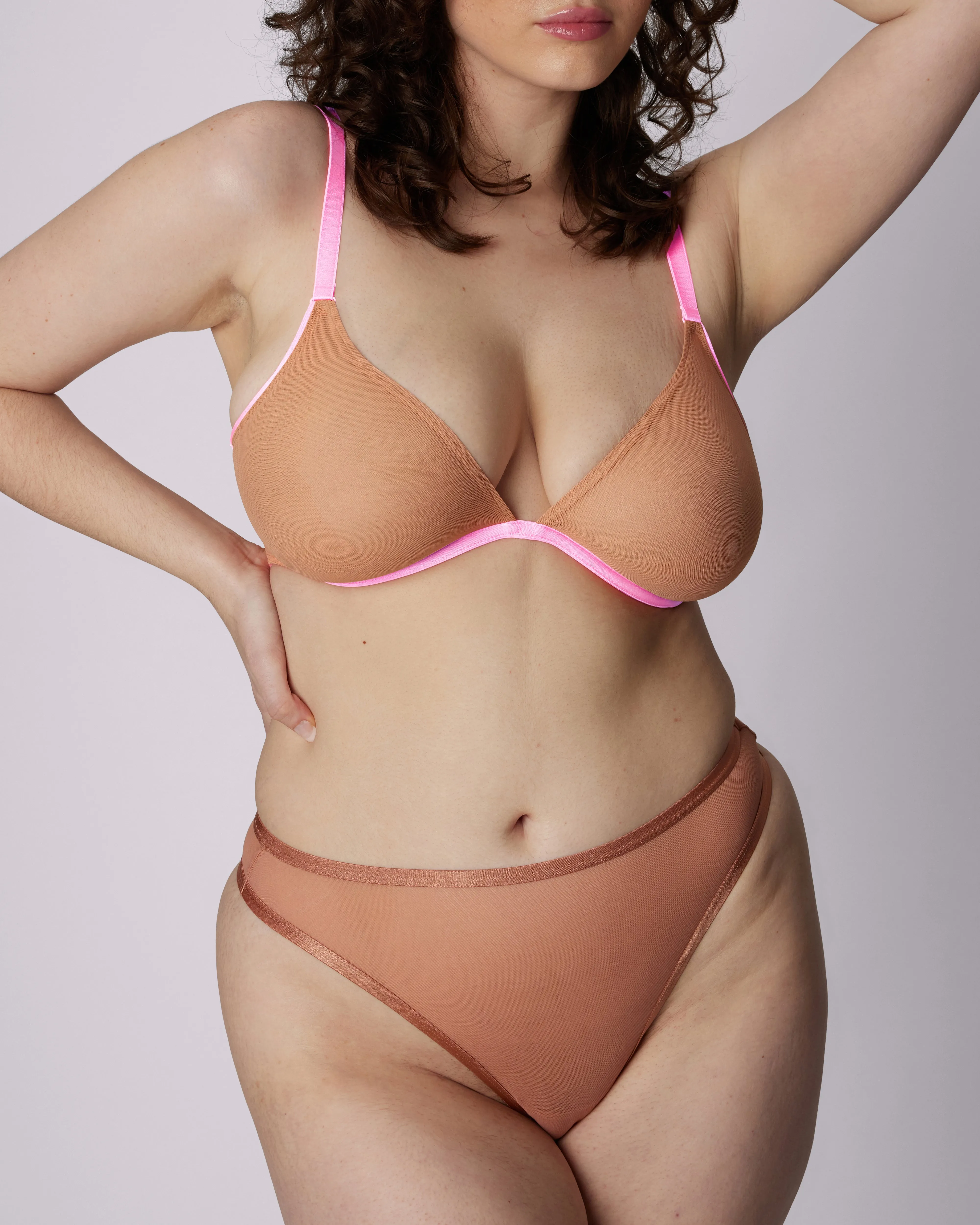 Sheer Comfort Triangle Bra | Silky Mesh | Archive (Champagne Fizz) sold by Parade product image thumbnail 2